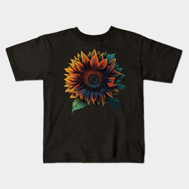 Cute Vacations Floral Summer Holidays Sunflower Kids T-Shirt by KsuAnn